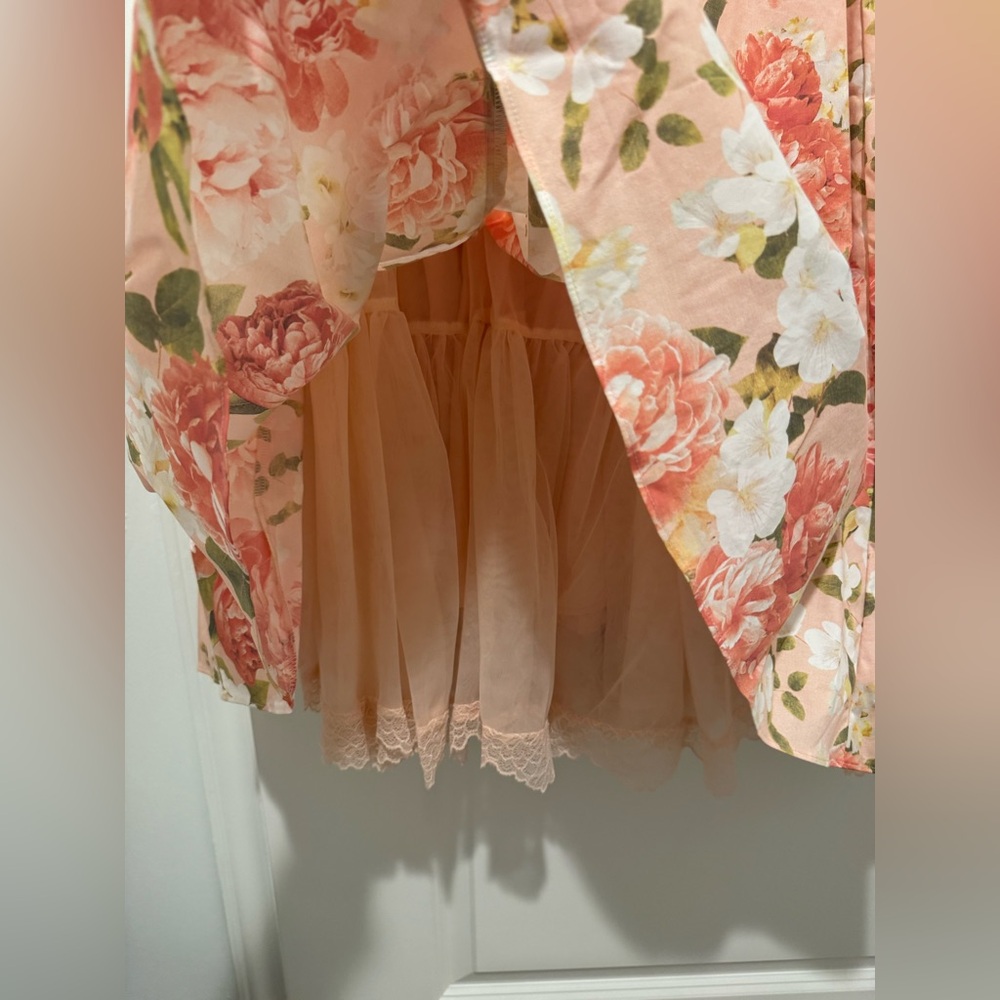 House of CB ROSALEE Pink Peony Print Cotton Bustier Sundress - Picture 8 of 12